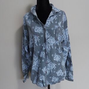 vintage Floral Button-Up Shirt sz m